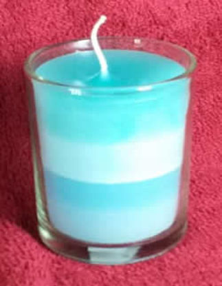 Picture of Medium Unscented Candle (Normal Wax) in Glass (Aqua)