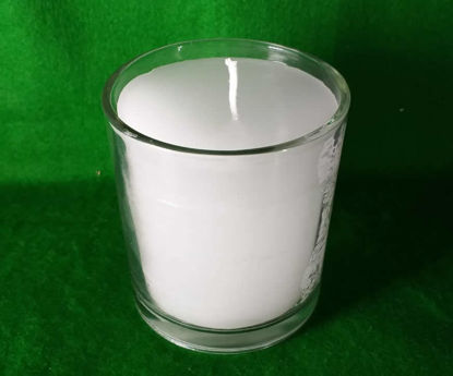 Picture of Medium Unscented Candle (White) (Normal Wax) in Glass